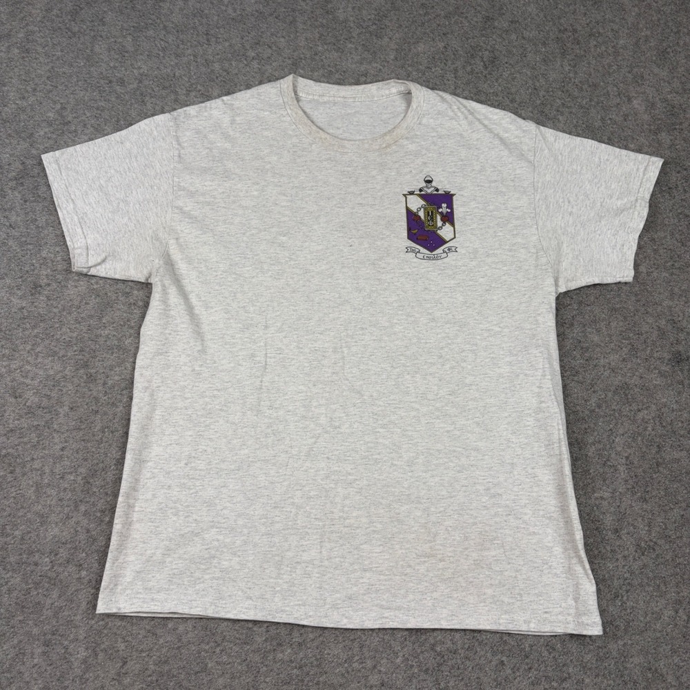 TKE Fraternity T-Shirt Mens L Heather Gray Greek Life Crest Graphic Surf Beach